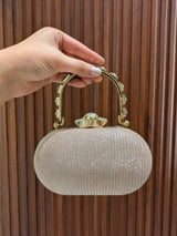 Champagne Gold Shimmer Wedding Clutch | Women Bags | Clutches | Small | Brand New
