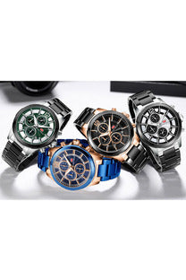 Buy Mini Focus Blue Stainless Steel Blue Dial Quartz Watch for Gents- MF0237G-01 in Pakistan