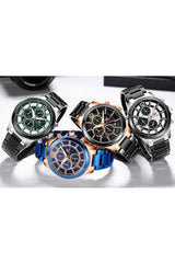 Buy Mini Focus Blue Stainless Steel Blue Dial Quartz Watch for Gents- MF0237G-01 in Pakistan