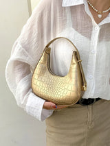 Buy SHEIN Waterproof,Lightweight,Business Casual Metallic Crocodile Embossed Hobo Bag in Pakistan