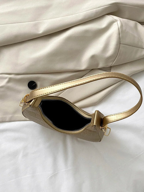 Buy SHEIN Waterproof,Lightweight,Business Casual Metallic Crocodile Embossed Hobo Bag in Pakistan