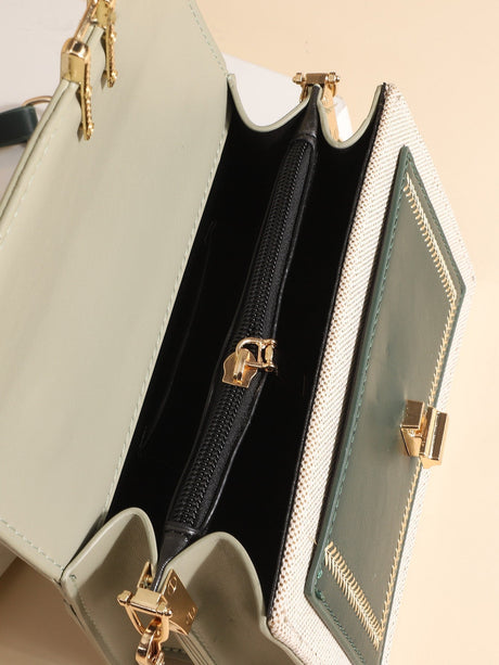 Buy SHEIN Waterproof,Lightweight,Business Casual Mini Stitch Trim Flap Satchel Bag in Pakistan