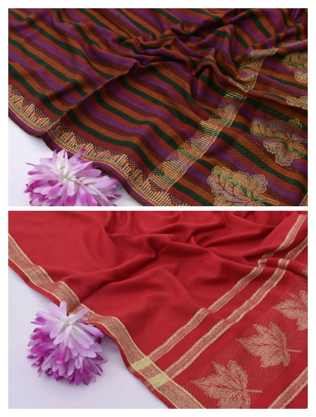 Pack of 2 Shawls | Pashmina Wool ShawlS | Women Sweaters & Jackets | Size: 2.5 x 1.25 Yards | New