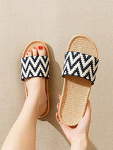 Buy SHEIN Women Chevron Pattern Home Slippers, Fashion Indoor Fabric Bedroom Slippers in Pakistan