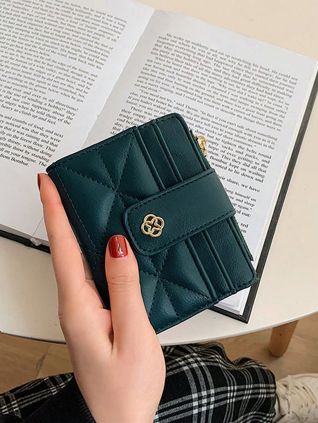 Buy SHEIN Women's Geometric Casual Metal Detail Bifold Short Wallet in Pakistan