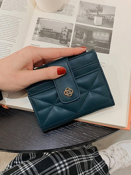 Buy SHEIN Women's Geometric Casual Metal Detail Bifold Short Wallet in Pakistan