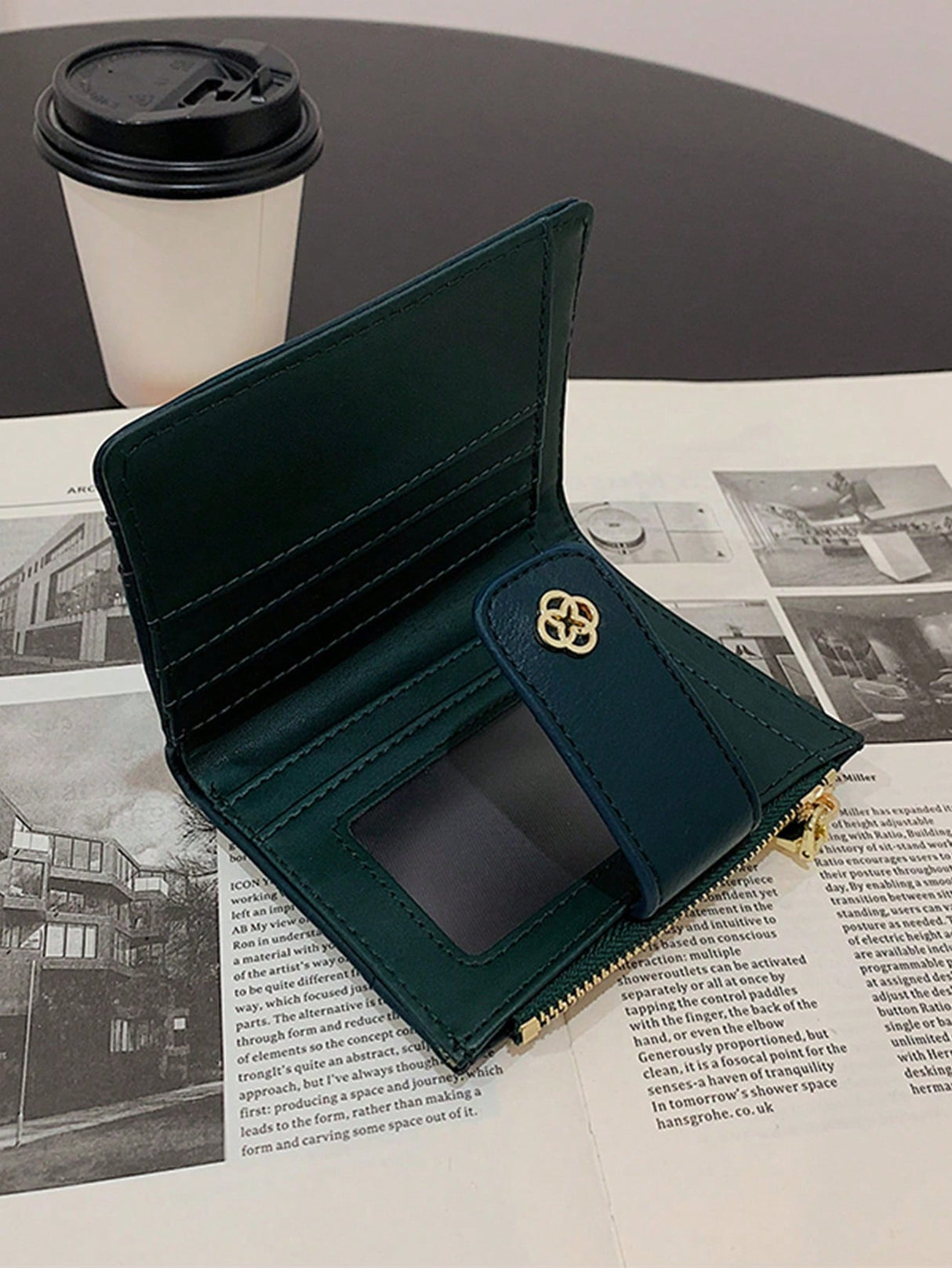 Buy SHEIN Women's Geometric Casual Metal Detail Bifold Short Wallet in Pakistan