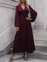 Buy SHEIN Women's Lantern Sleeve High Slit Dress in Pakistan