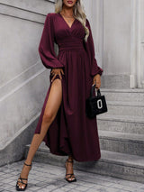 Buy SHEIN Women's Lantern Sleeve High Slit Dress in Pakistan
