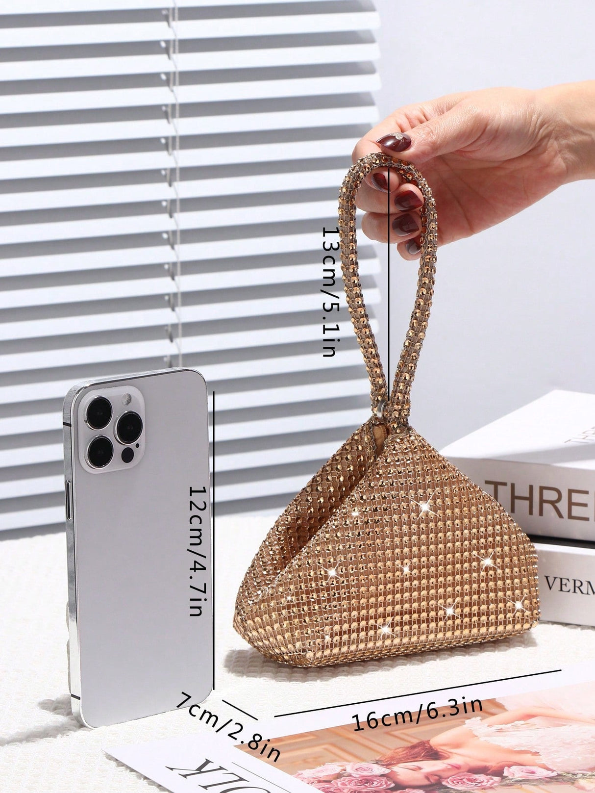 Buy SHEIN Women's Mini Diamond Sparkling Clutch Bag, Perfect For Wedding, Party, Dance, Birthday, Gift, Makeup Bag in Pakistan