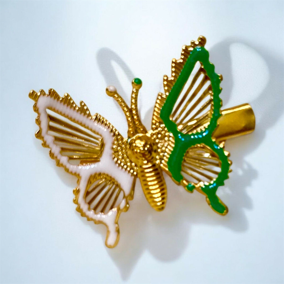 Butterfly Pin | Kids | Girls Accessories | Green & White | Brand New