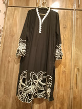 Beautiful Black & White Aplic Work Kurta & Dopatta | Women Locally Made Kurta | Large | New