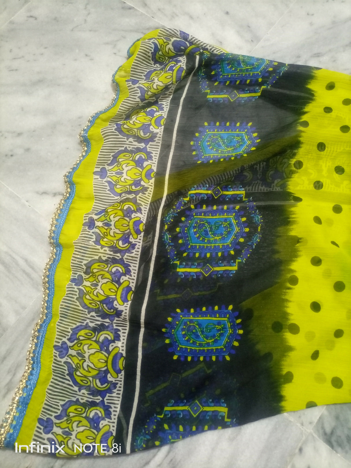 Multi Color Chiffon Dupatta | Women Accessories | Size: 2 Yards | New