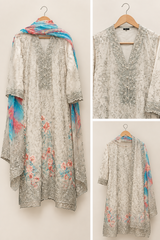 White Embroidered 2Pc | Women Locally Made Kurta | Medium | Preloved