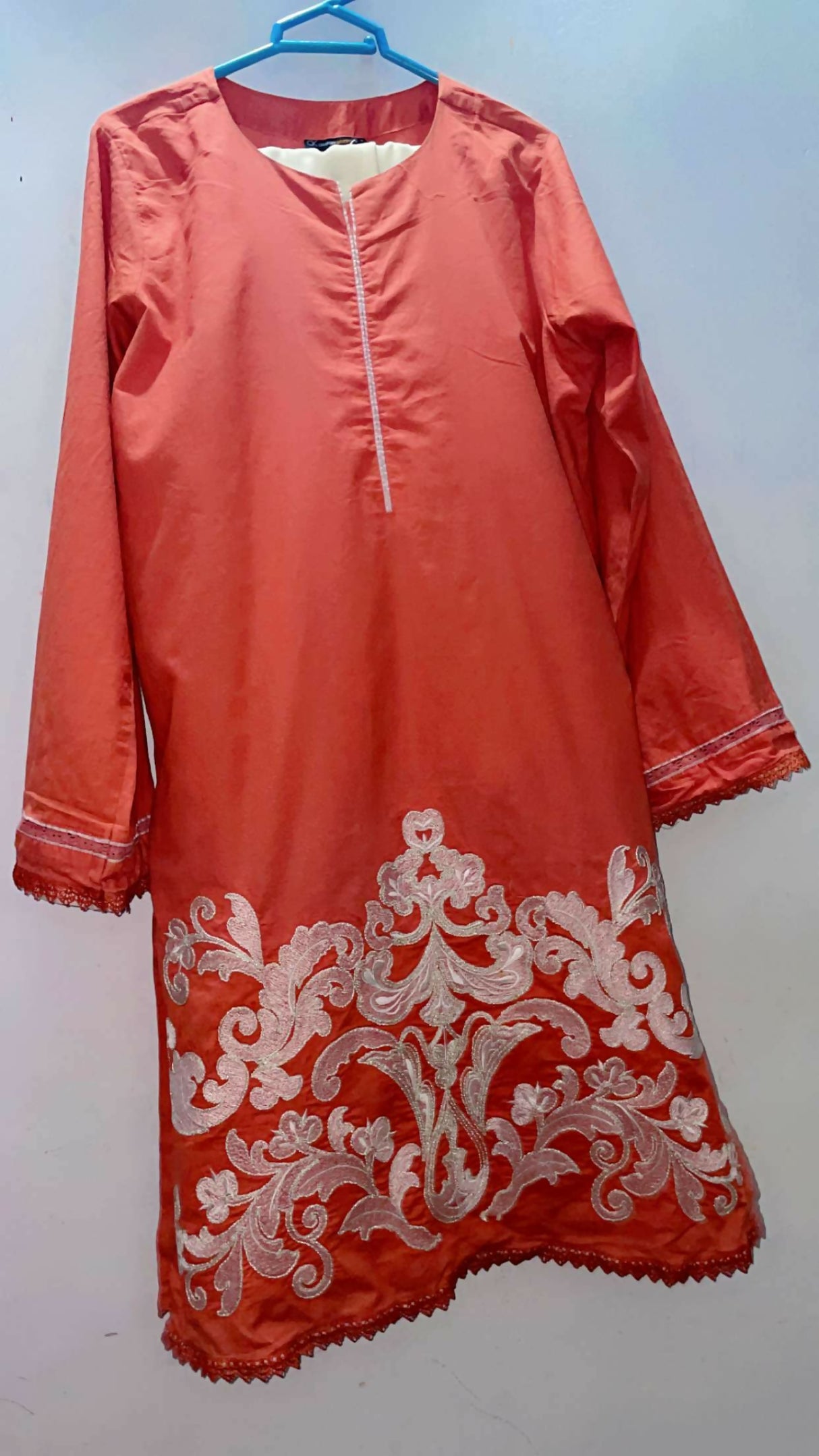 Alkaram | Women Branded Kurta | Orange | Large | Preloved