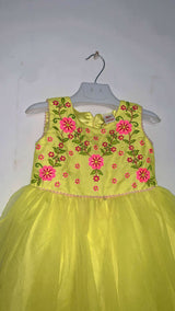 Bacha Party | Yellow Frock | Girls Skirts & Dresses | Size:2 to 3 Yrs | Preloved