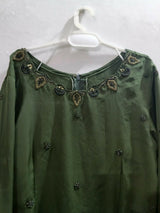Embroidered Green Dress | Women Locally Made Kurta | Medium | Worn Once