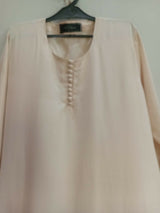 Beige Button Sleeves Maxi Abaya | Women Accessories | Large | New