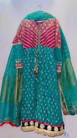 Frock with Gharara | Women Locally Made Formals | Small | Blue & Red | Brand New