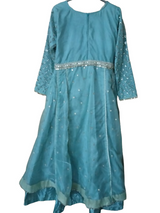 Organza Maxi | Women Frocks & Maxis | Aqua | Small | Preloved
