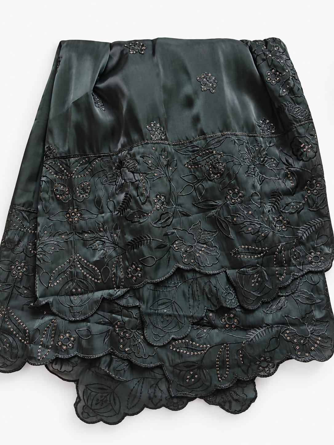 3 PC Silk Dress | Women Locally Made Kurta | Black | Large | Worn Once