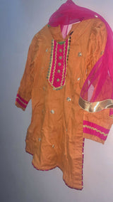 Fancy Yellow Gharara | Girls Skirts & Dresses| Size:3 to 4 years | Preloved