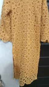 Chicken Kari Dress | Women Locally Made Kurta | Mustard | Large | Worn Once