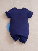 Buy SHEIN Yierying Baby Boy Elephant Print 3D Ear Design Button Detail Romper in Pakistan