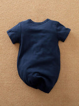 Buy SHEIN Yierying Boys" Infant Spring And Summer Season Dark Blue Cute Cartoon Pattern Warm, Breathable, And Moisture-Absorbing Romper in Pakistan