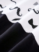 Buy SHEIN Yierying Infant Boys' Short-Sleeved Two-In-One Romper With Black Mustache Print And Bow Tie Design, Suitable For Spring/Summer Seasons in Pakistan