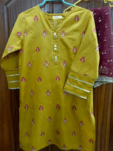 Ziva Mustard | Kids | Girls Shalwar Kameez | 13 to 14 Yrs | Worn Once