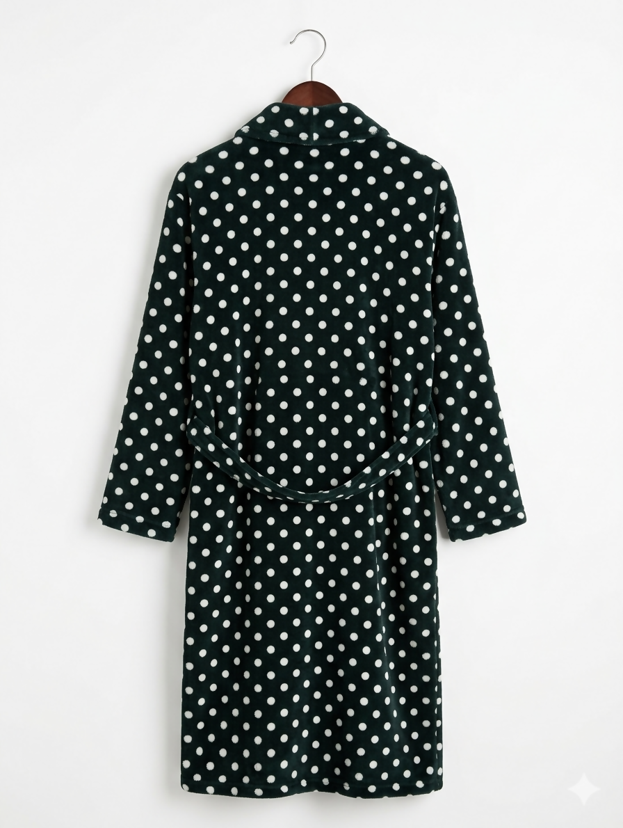 Luxury Polka Dot Fleece Bathrobe for Women | Women Accessories | Bath Towels | Brand New