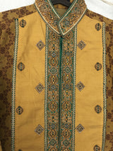Mustard Embriodered Sherwani | Men Shalwar Kameez | Small | Worn Once
