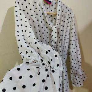 Polka Dot | Black & White Maxi | Women Froks & Maxis | Small | Worn Once