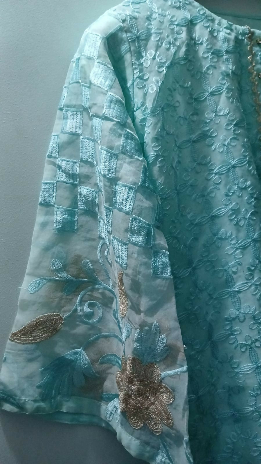 Embroidered Blue 3Pcs | Women Locally Made Formals | Medium | Preloved