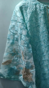 Embroidered Blue 3Pcs | Women Locally Made Formals | Medium | Preloved