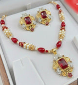 Rectangle Flower Drop Mala Set-00073 | Women Jewelry | Wedding Jewelry & Sets | Brand New