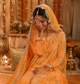 3 PC Fancy Mehndi Dress | Women Bridals | Yellow | Large | Worn Once