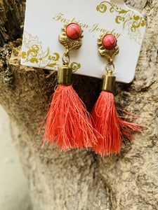 Orange Tessel Earrings | Women Jewellery | Small | New