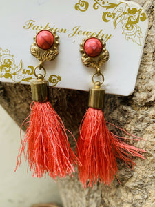 Orange Tessel Earrings | Women Jewellery | Small | New