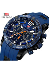 Buy Mini Focus  Blue SIlicone Blue Dial Quartz Watch for Gents- MF0349G-06 in Pakistan