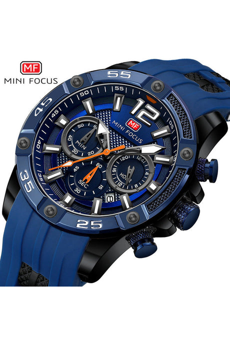 Buy Mini Focus  Blue SIlicone Blue Dial Quartz Watch for Gents- MF0349G-06 in Pakistan