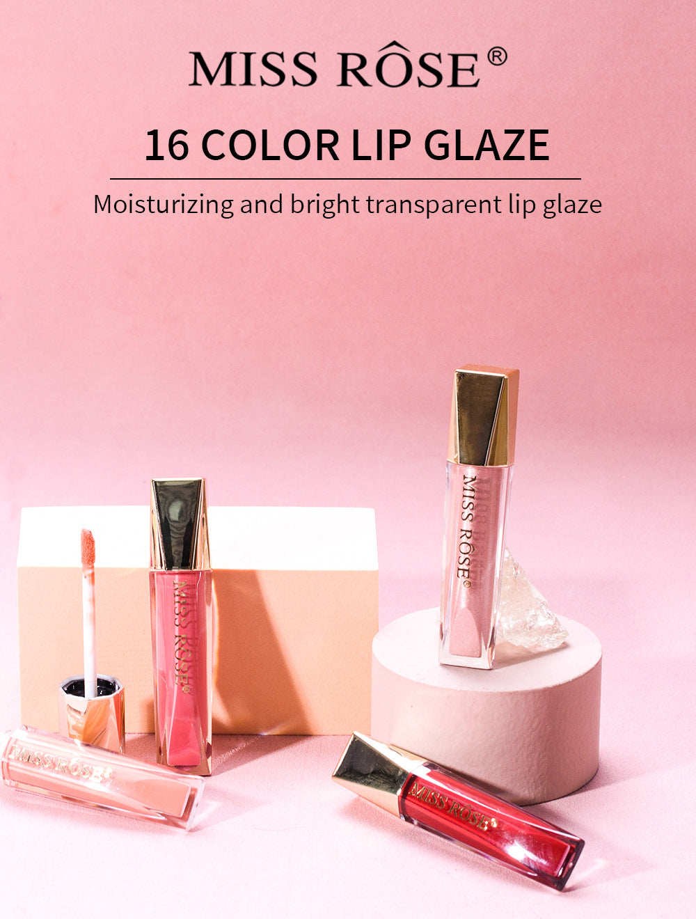 Buy Miss Rose Pack Of 4 Lip Gloss Velvet Matte Glaze in Pakistan