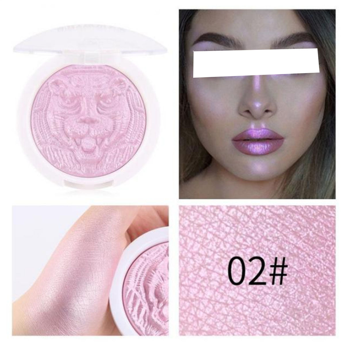 Buy Miss Rose Highlighter Bright Facial Palette 4 colors High Gloss Face Makeup Natural Powder Highlight Facial Contours in Pakistan