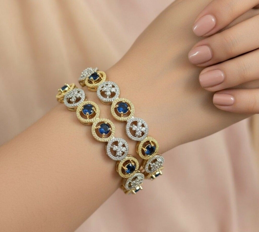Round Stone Flower Bangle Set-00001 | Women Jewelry | Bangles/Bracelets | Brand New