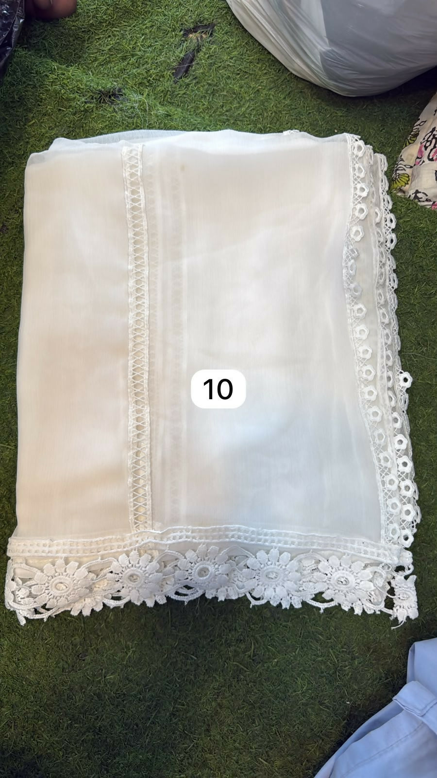 Dyeable Chiffon Lace Dupatta | Women Accessories | Duppata | Large | Brand New