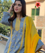 Embroidered 3PC Stitched Suit | Women Locally Made Kurta | Medium | Preloved