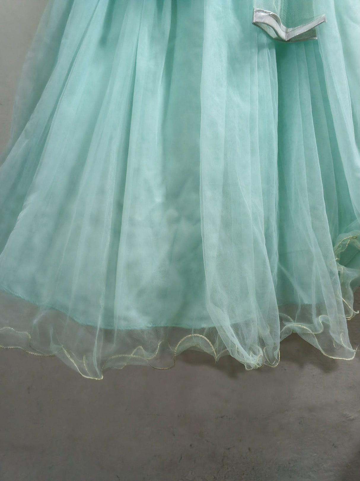 3 PC Sea Green Embroidered Frock | Girls Skirts & Dresses | Size: 7 to 8 Yrs | Preloved