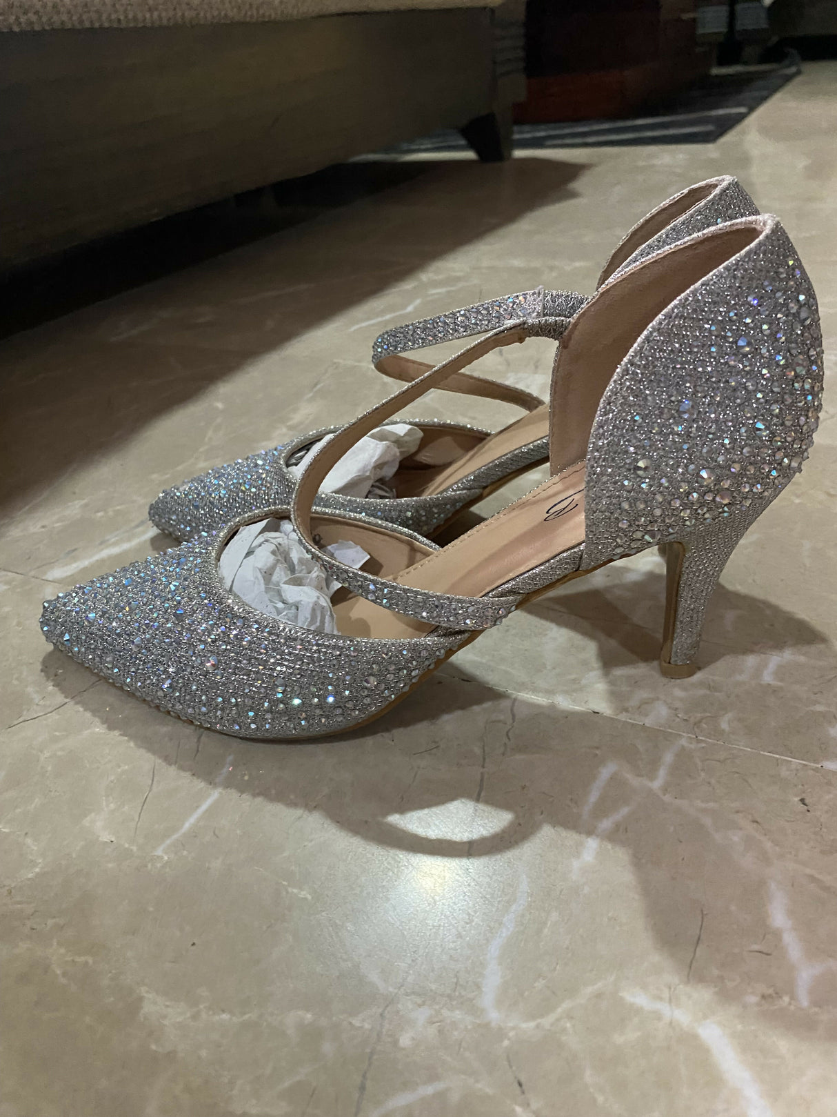 Borjan | Silver Heels | Women Heels | Size:40 | Worn Once