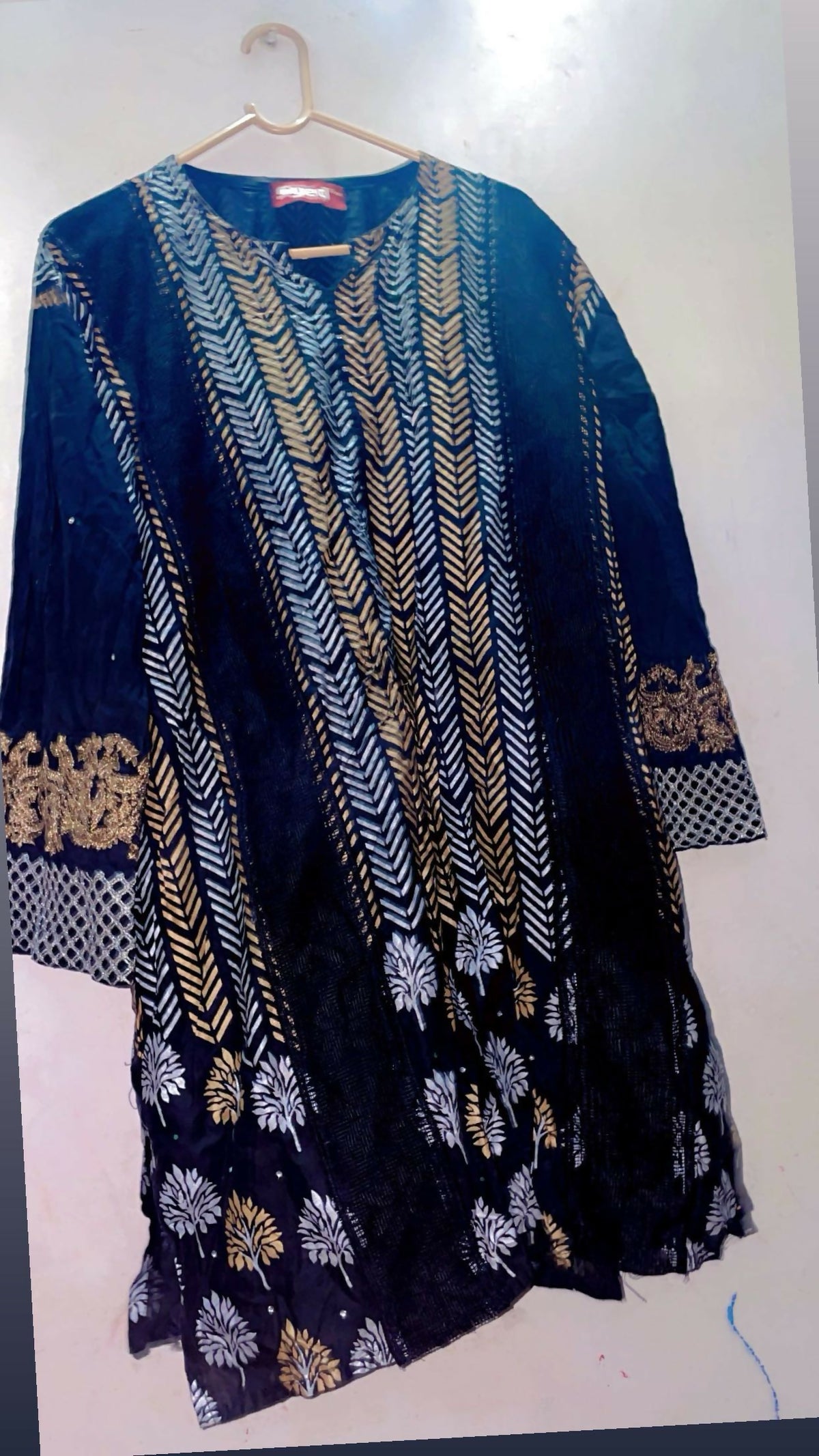 Black Embroidered | Women Branded Kurta | Large | Preloved